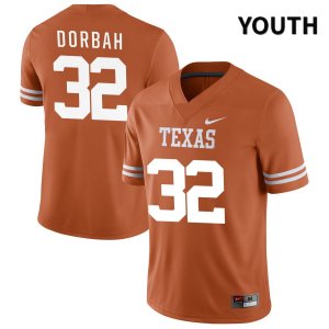 Texas Longhorns Youth #32 Prince Dorbah Authentic Orange NIL 2022 College Football Jersey WPL53P1Y